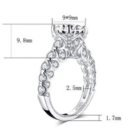 925 Pure Silver Luxury Inlaid High Carbon Diamond Ring - Sterling Hearts