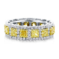 925 Silver Gold Plated Yellow Diamond High Carbon Diamond Ring - Sterling Hearts