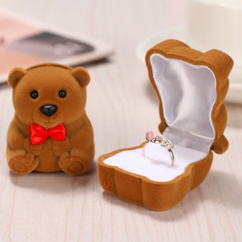 Bear Ring Box - Sterling Hearts