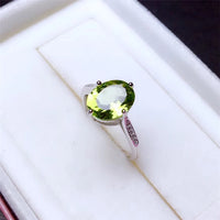 Colorful Gemstone Jewelry Natural Peridot Ring 925 Silver - Sterling Hearts