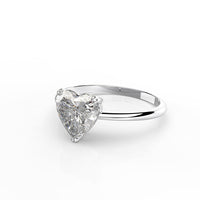 Silver 4-carat Heart Shaped High Carbon Diamond Ring - Sterling Hearts