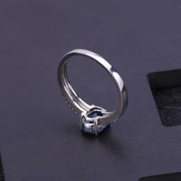 Topaz Natural Stone S925 Silver Crystal Ring - Sterling Hearts