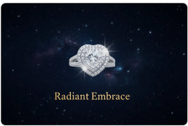 Radiant Embrace - 1.5ct Double Halo Heart Moissanite Ring