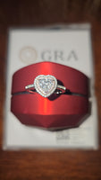 Radiant Embrace - Pink Halo Edition 1.5ct Double Halo Heart Moissanite Ring