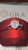 Radiant Embrace - Pink Halo Edition 1.5ct Double Halo Heart Moissanite Ring